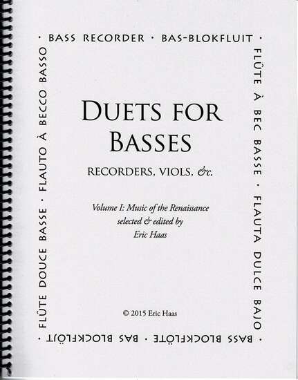 photo of Duets for Basses, Recorders, Viols. Vol. I Music of the Renaissance
