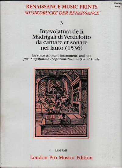photo of Intavolatura de li Madrigali di Verdelotto(see MA 3)