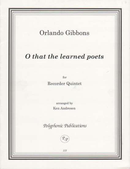 photo of O that the learned poets