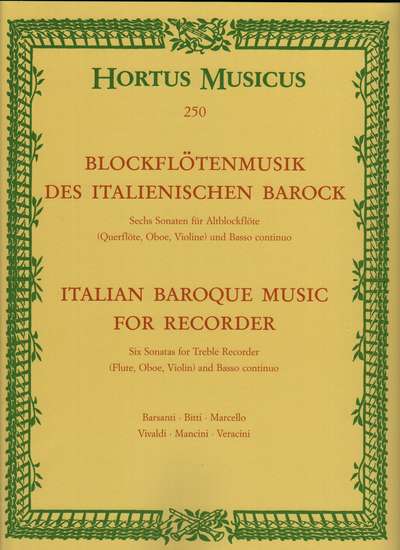 photo of Italian Baroque Music for Recorder (Six Sonatas)