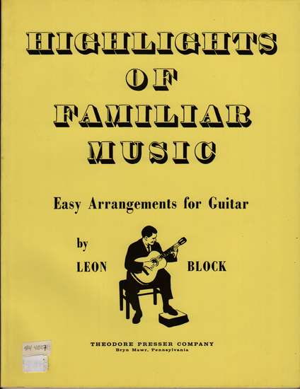 photo of Highlights of Familiar Music, Easy Arrangements for Guitar